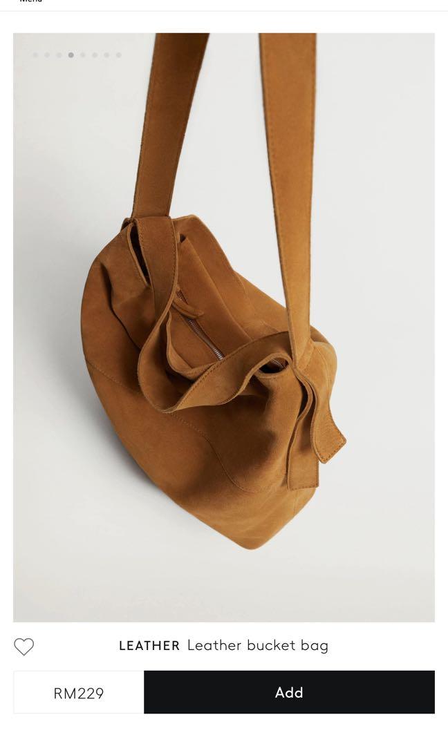 Mango leather deals bucket bag