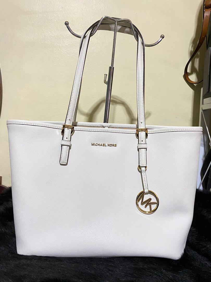 Michael Kors Suri Bucket Messenger Bag Medium White in PVC/Leather with  Silver-tone - US