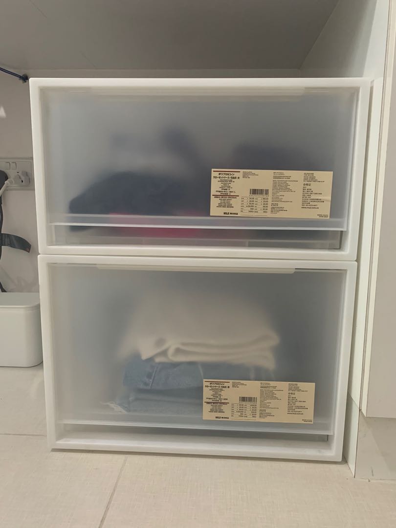 Muji storage box/drawers, Furniture & Home Living, Home Improvement