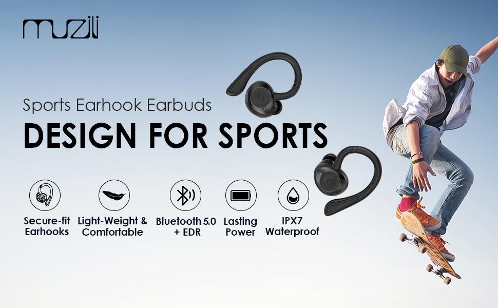 Muzili wireless headphones bluetooth sales 5.0 true wireless earphones ipx7