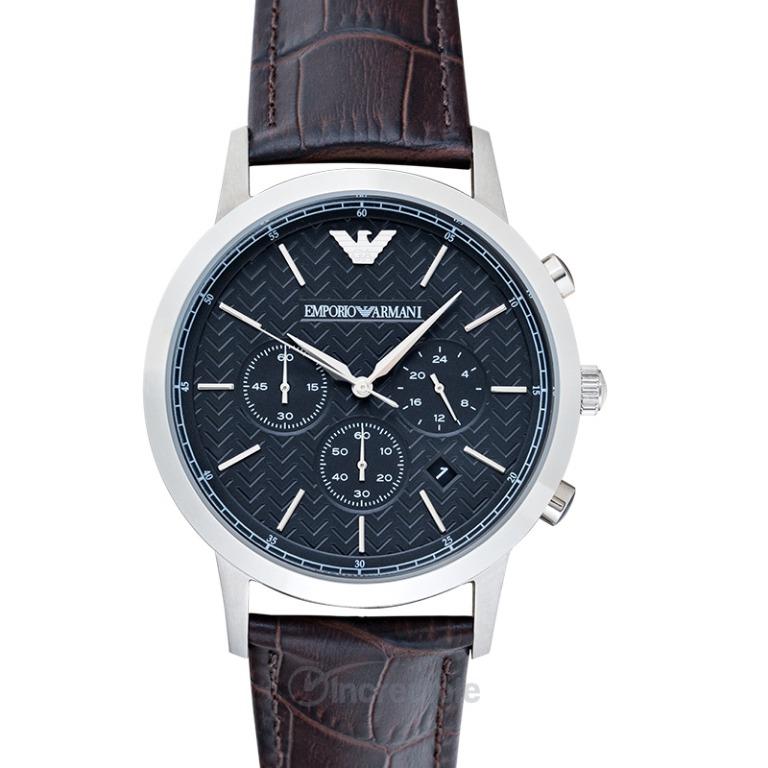 NEW Emporio Armani Renato Brown Leather Men s Watch 43mm AR2482