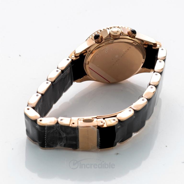 MARC BY MARC JACOBS
Pelly Chronograph Black + Rose Gold-tone Steel Ladies Watch NEW] Marc By Marc Jacobs Pelly Chronograph Black Dial Rose  main image 3
