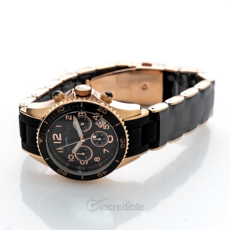 NEW] Marc By Marc Jacobs Pelly Chronograph Black Dial Rose 
