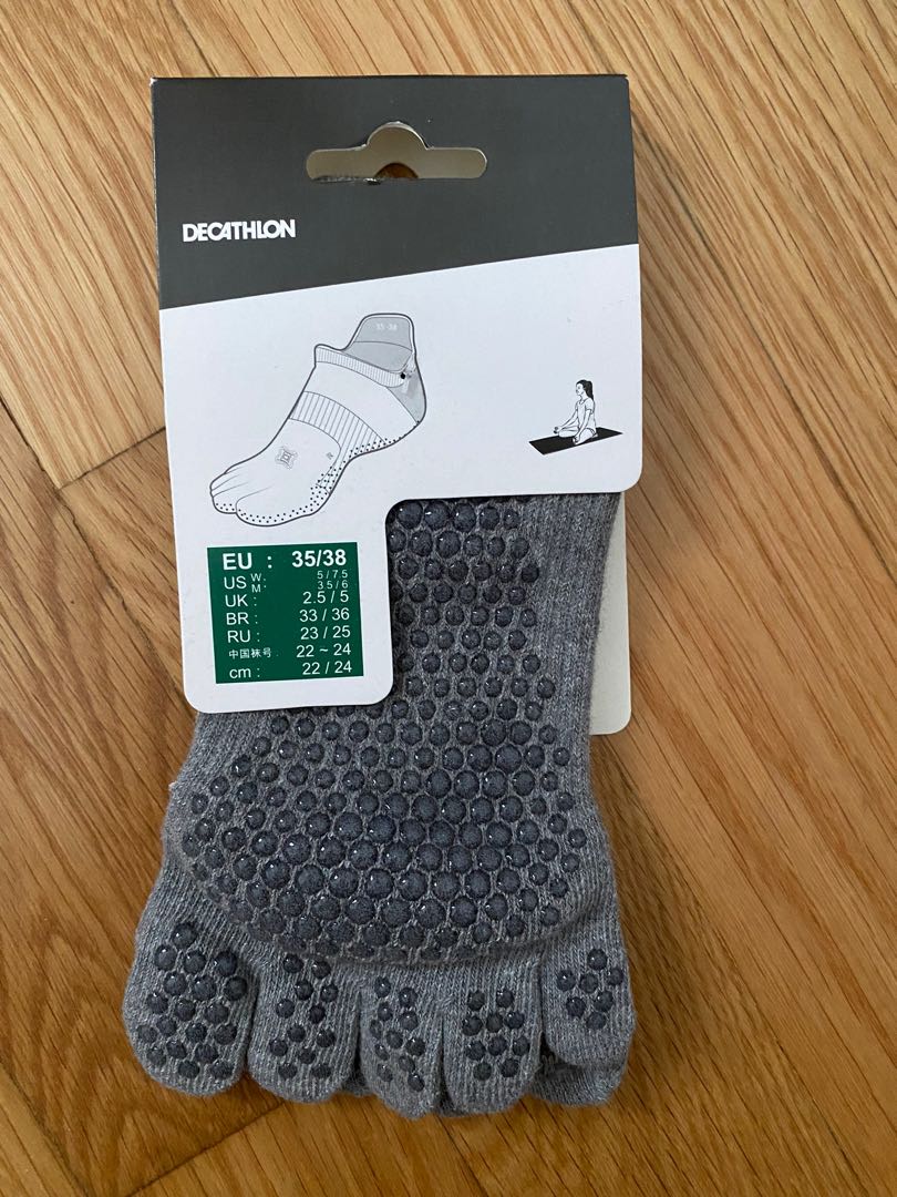 New Yoga socks from Decathlon, Sports Equipment, Exercise & Fitness, Toning  & Stretching Accessories on Carousell