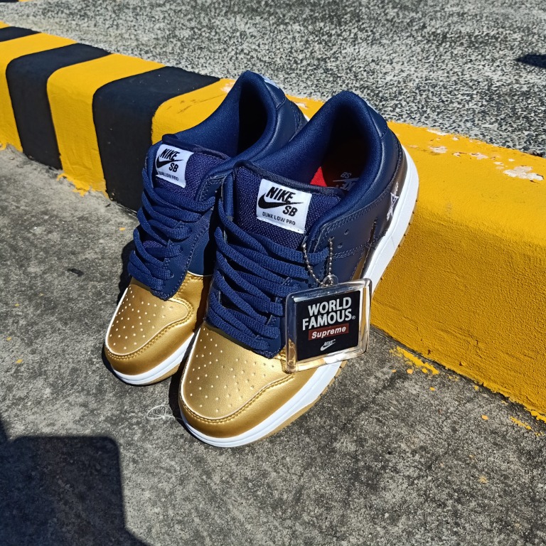 Nike sb dunk low supreme jewel swoosh gold 2025