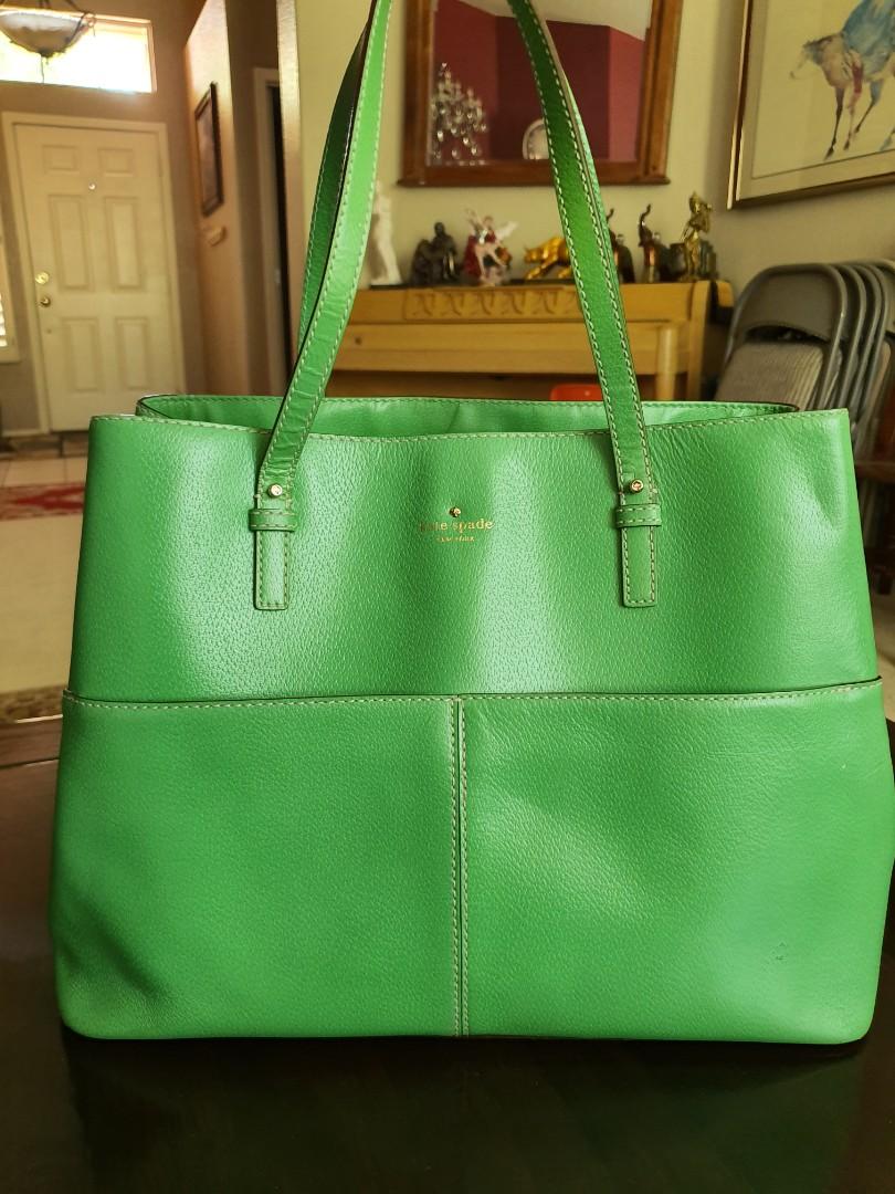 Orig Kate Spade Green Genuine Leather Large Tote Shoulder Bag, Women's  Fashion, Bags & Wallets, Shoulder Bags on Carousell