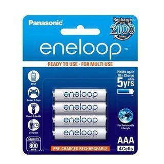 Panasonic Eneloop AAA Battery 4 in 1 Rechargeable Batteries (White)
