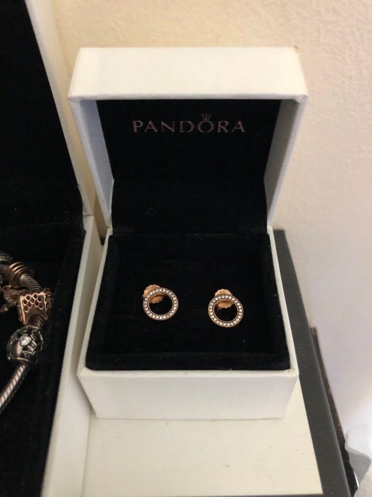 Pandora Rose Gold Earrings, Women's 