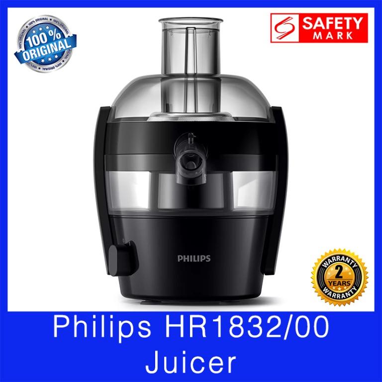 Philips HR1832 Juicer. 1 L Capacity. QuickClean Technology. 500 W. Safety Mark Approved. 2 Year Warranty. TV Home Appliances Kitchen Appliances Juicers Blenders Grinders on Carousell