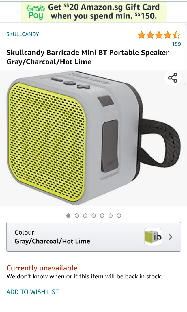 Skullcandy Barricade Mini Hot Lime 
