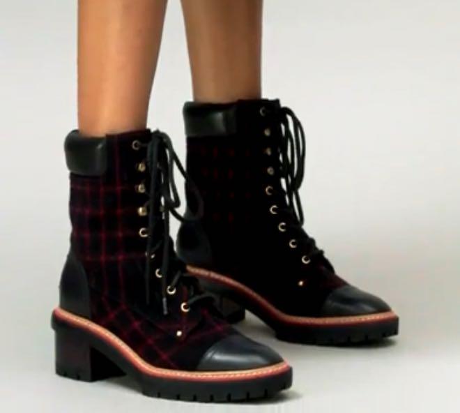 Tory burch outlet tweed boots