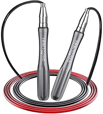 Tangle-Free Self-Locking Exercise Adjustable Skipping Rope for Workout Screw-Free Design Gym Aluminum Alloy Handles Fitness DETUCK High Speed Jump Rope