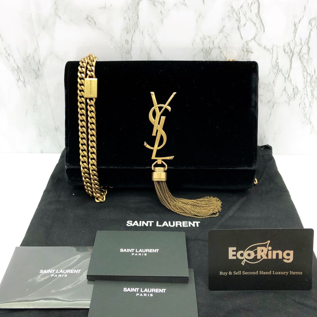 Ysl kate velvet bag hot sale