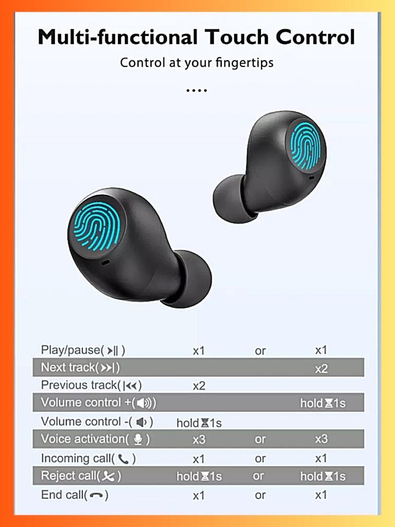 ZNT SoundBoom Qualcomm Wireless Bluetooth 5.0 In Ear Earbuds Super Deep Bass IPX5 Waterproof Earphones