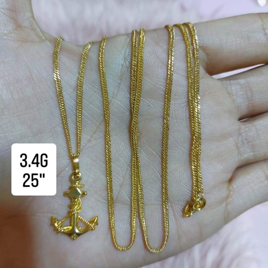 18k gold hot sale anchor pendant