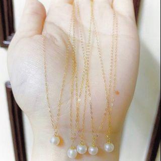 18K Natural Pearl Gold Necklace