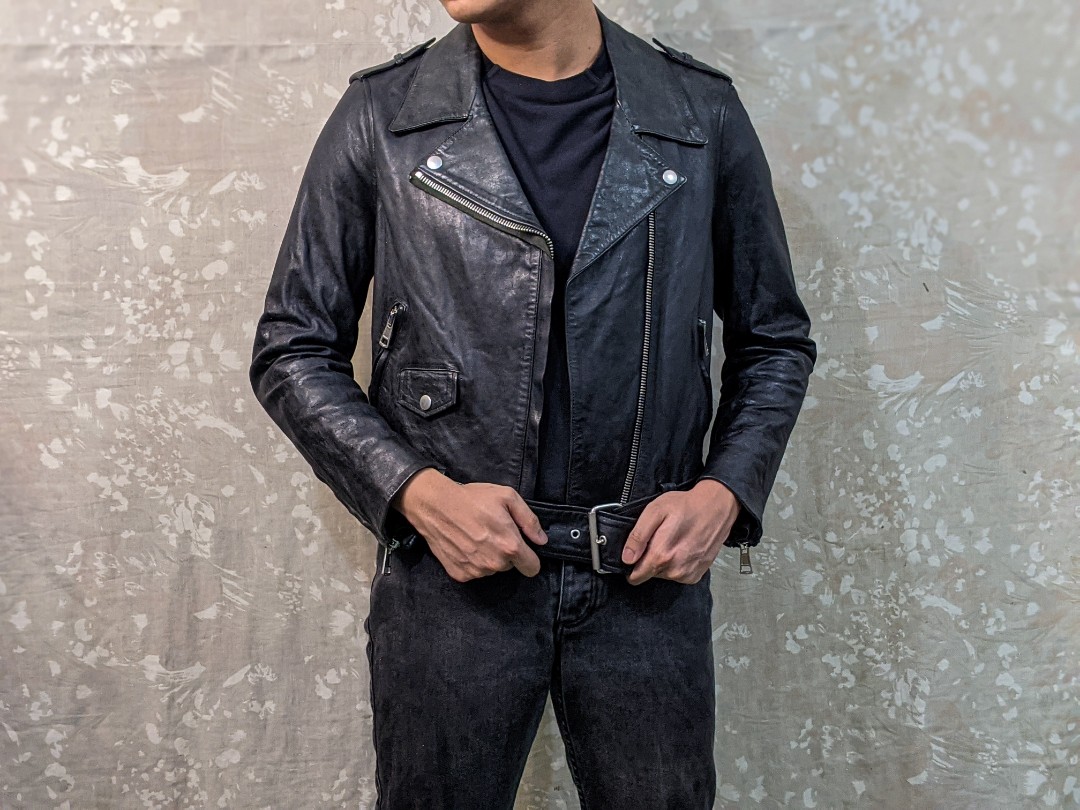 ACNE Studios Mape Leather Motorcycle Biker Jacket Luxury Apparel on Carousell