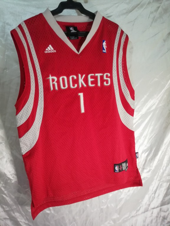 Men 1 Tracy McGrady Jersey Red Houston Rockets Throwback Swingman