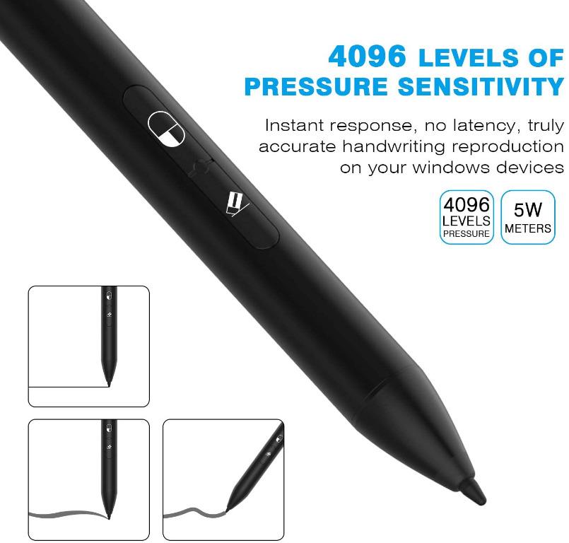 Surface Pro 6 Black Surface Pen Ciscle Digital Stylus Pen with High-Precision 1.0 MM Tip and 4096 Levels of Pressure Sensitivity Surface Laptop/Book_ Right Click and Erase Buttons for Surface Go 