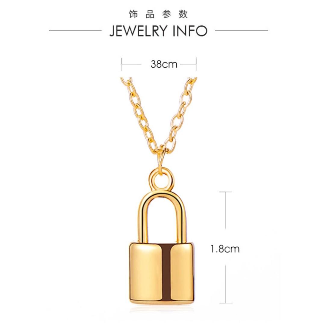 Gold necklace cheap lock