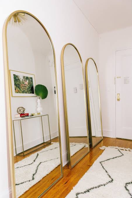 Arch Mirror Golden Frame Furniture, How To Frame An Arched Mirror