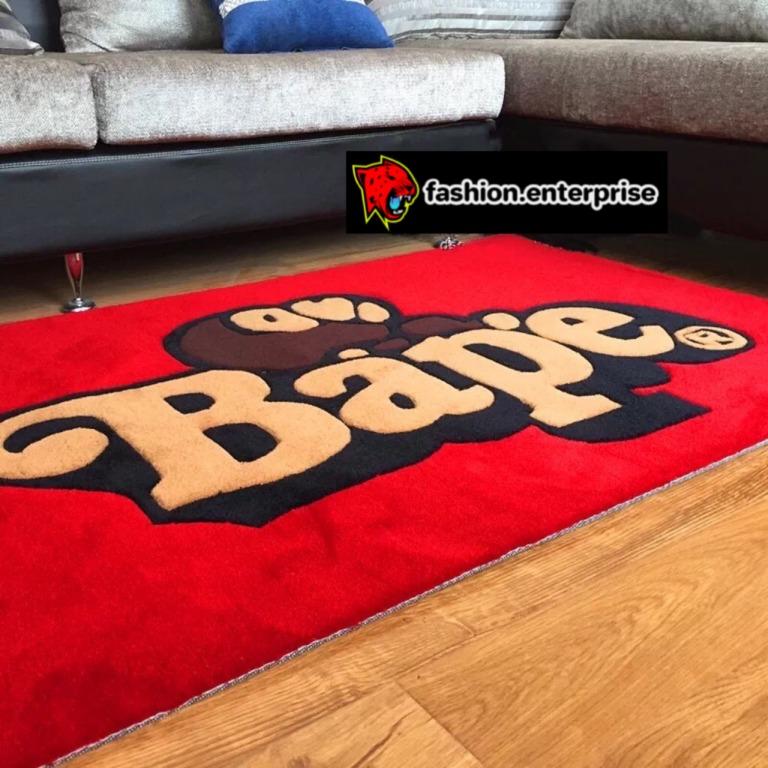 Bape area rug for christmas fashion brand rug living room rug