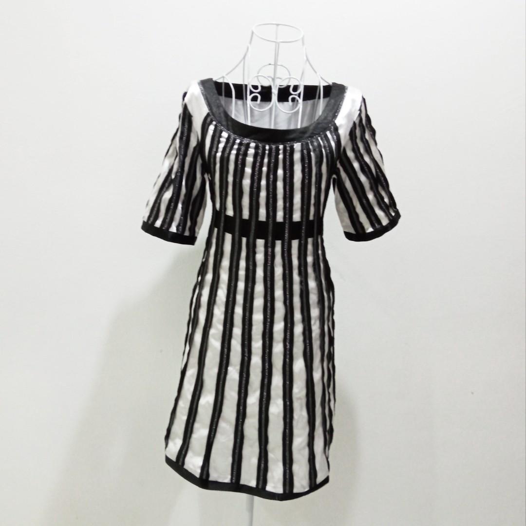 BCBG Maxazria Silk Striped dress, Women 