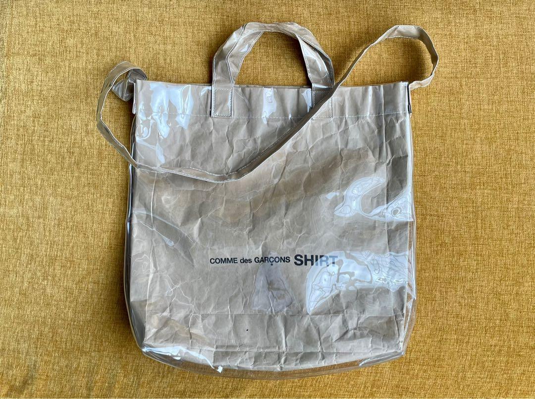 Comme des garçons shirt kraft paper pvc messenger tote top