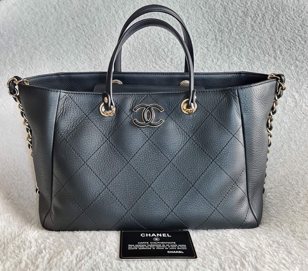 Chanel bullskin shopping hot sale bag