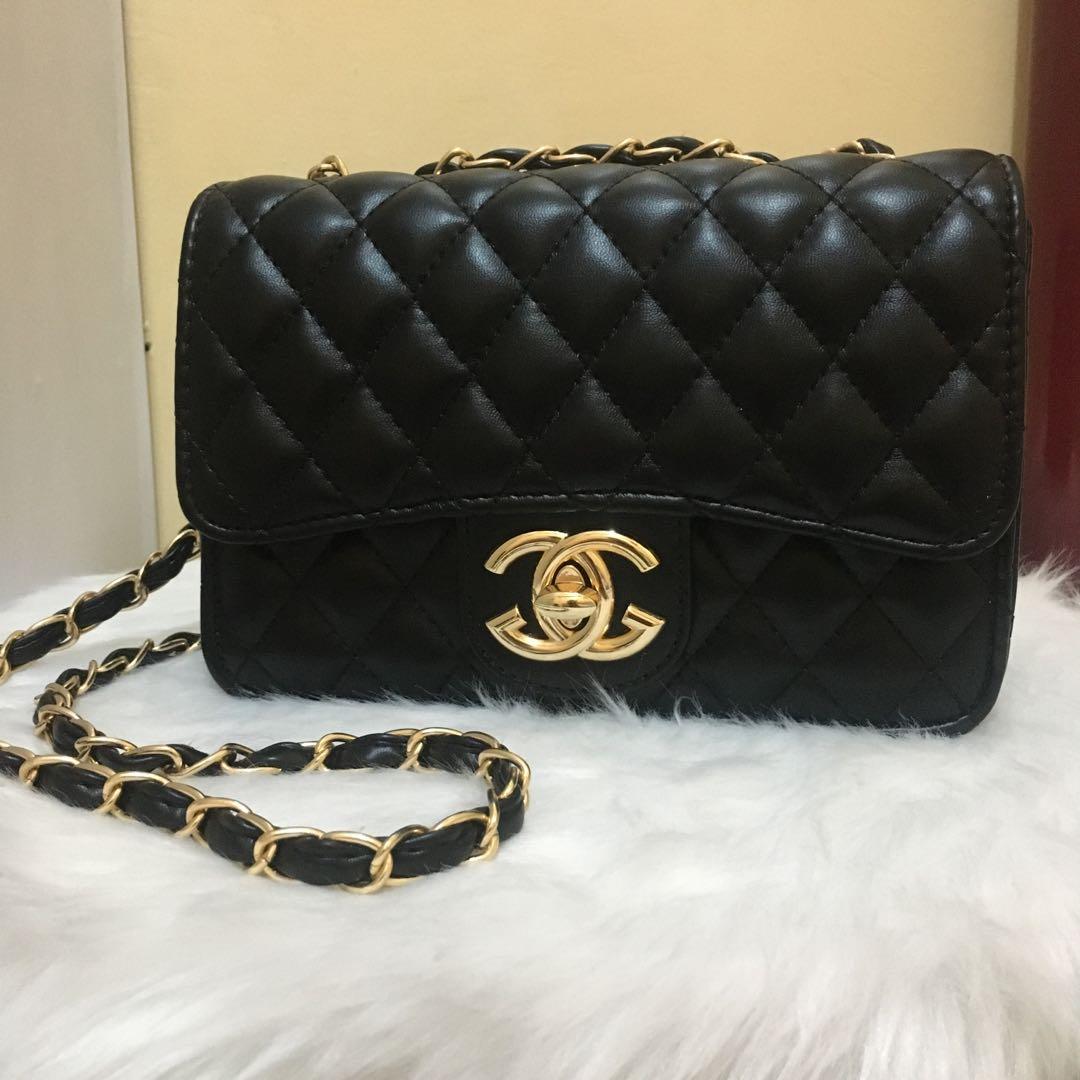 chanel chain sling bag high quality with dust bag, Luxury, Bags & Wallets  on Carousell