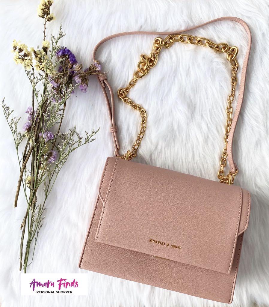 Charles and keith chain link embossed shop crossbody bag