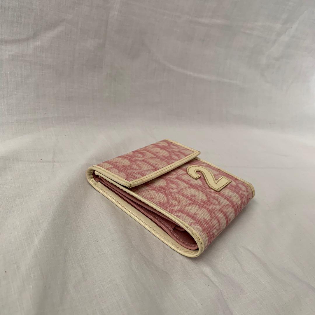 Dior Pink Monogram Trotter Compact Wallet 117da76
