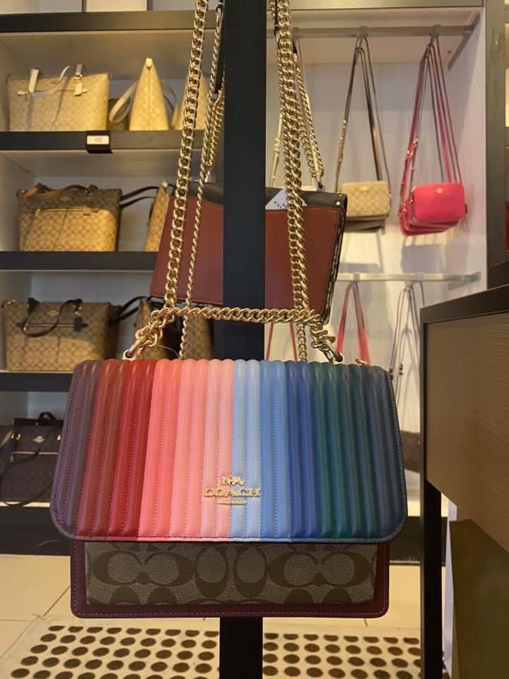 Coach Klare Crossbody with Rainbow Linear Quilting, Women's Fashion