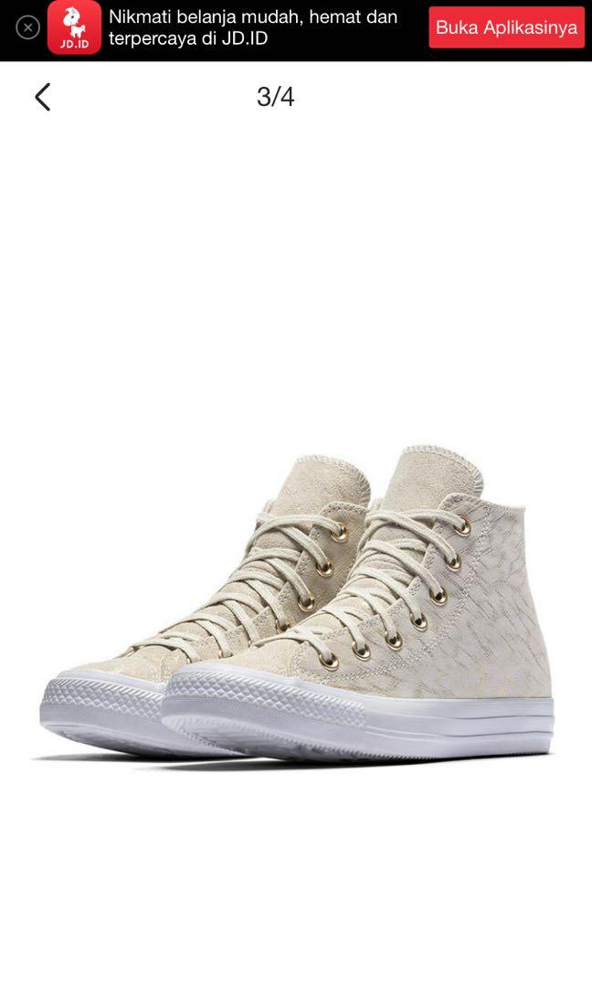 Converse Chuck Taylor All Star Hi Women s Shoes Buff Buff White leather Fesyen Wanita Sepatu di Carousell