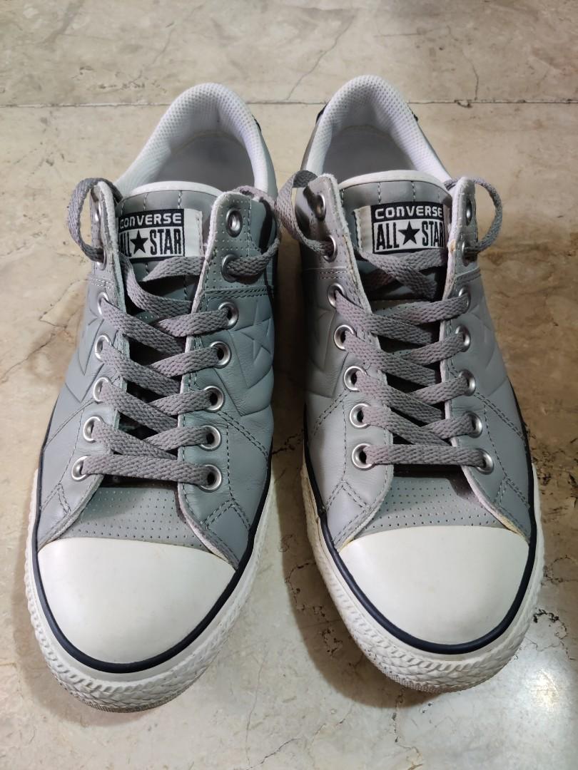 Converse Leather Grey color Men s Fashion Footwear Sneakers