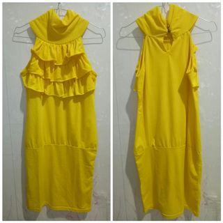 dress mini kuning preloved
