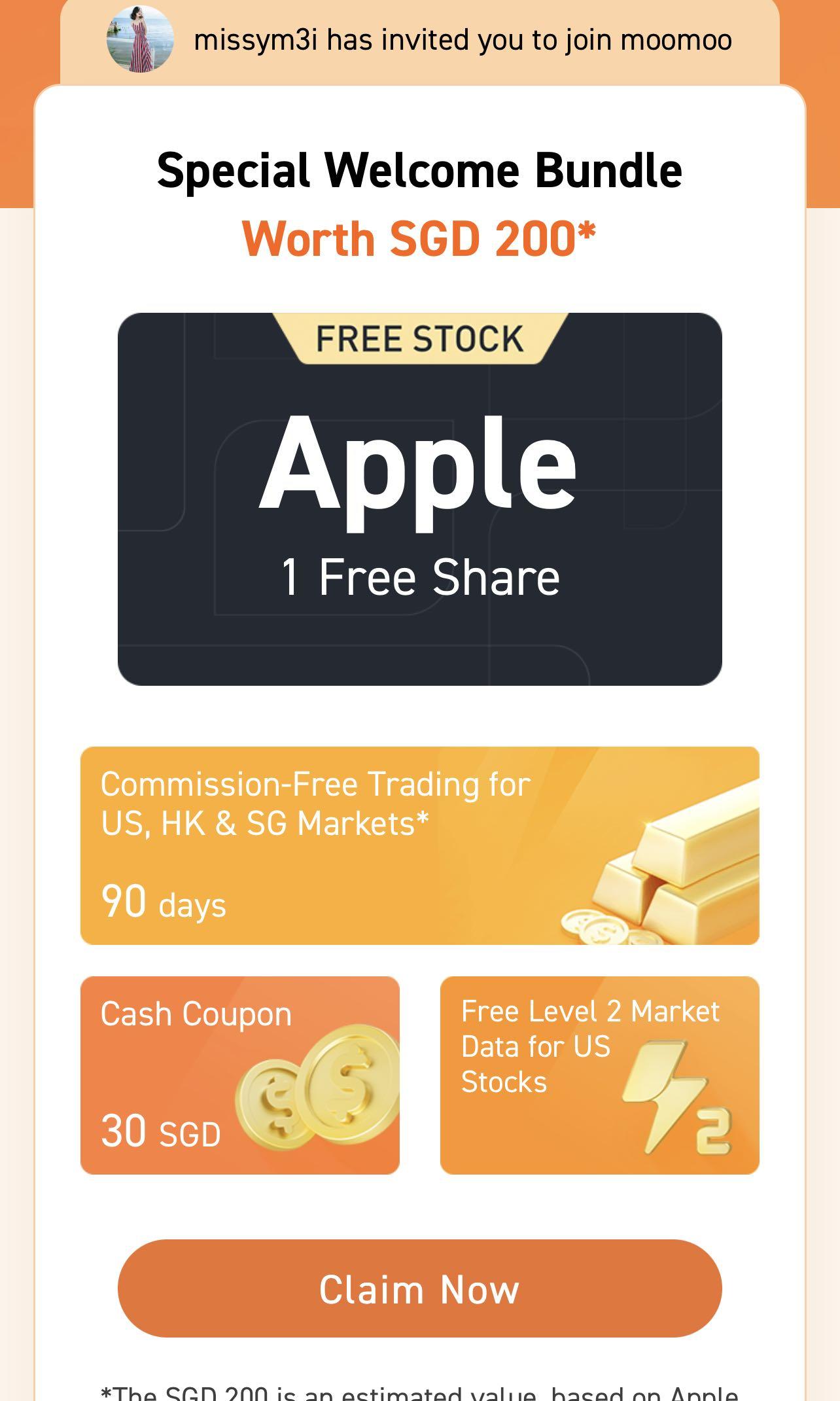 30 4 last day free apple share and 30 cash voucher moomoo referral tickets vouchers vouchers on carousell
