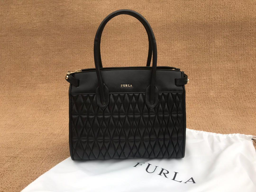 Furla pin cometa best sale tote s onyx black
