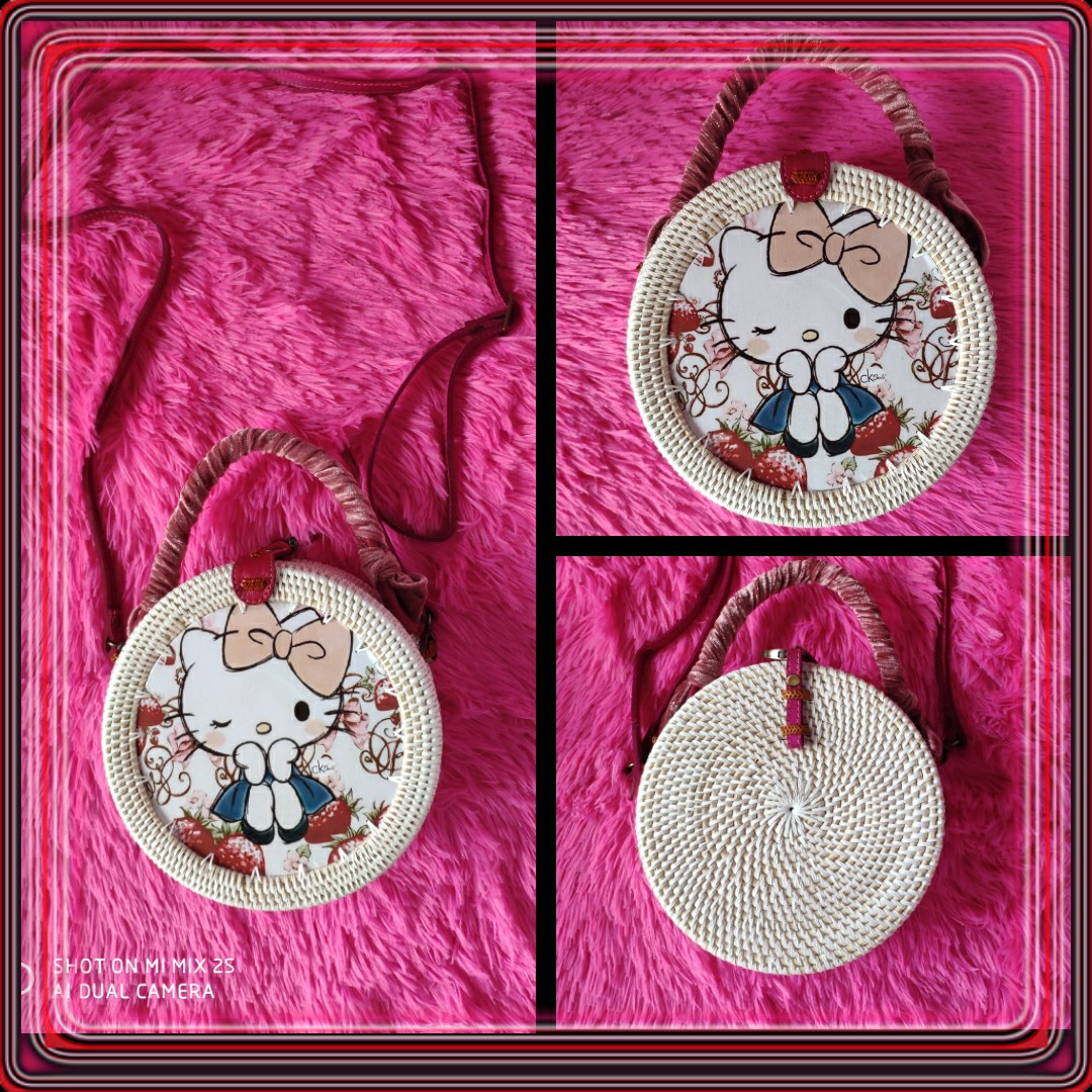 Hello Kitty Bali Rattan Bag, Babies & Kids on Carousell