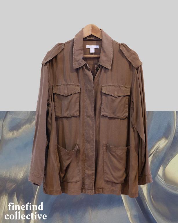 H M Safari Jacket Fesyen Wanita Pakaian Wanita Baju Luaran di Carousell