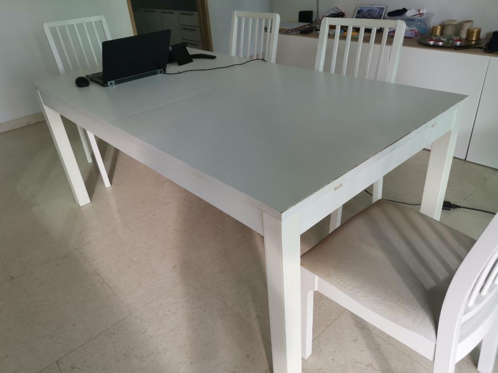 Ikea bjursta extendable hot sale table white