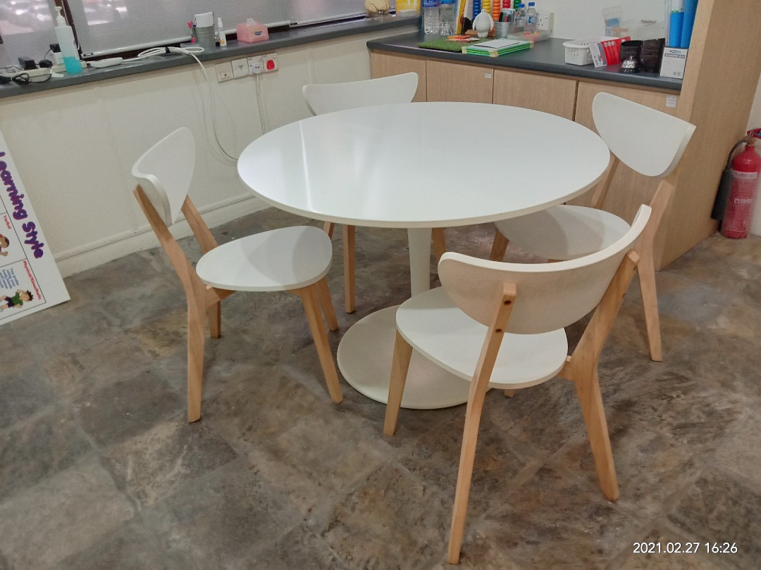 Ikea round dining sales table set for 4