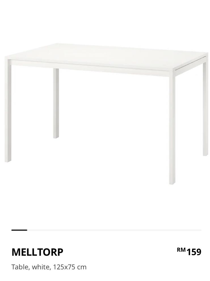 Ikea Dining Table White ( 4 seater), Furniture & Home Living, Furniture