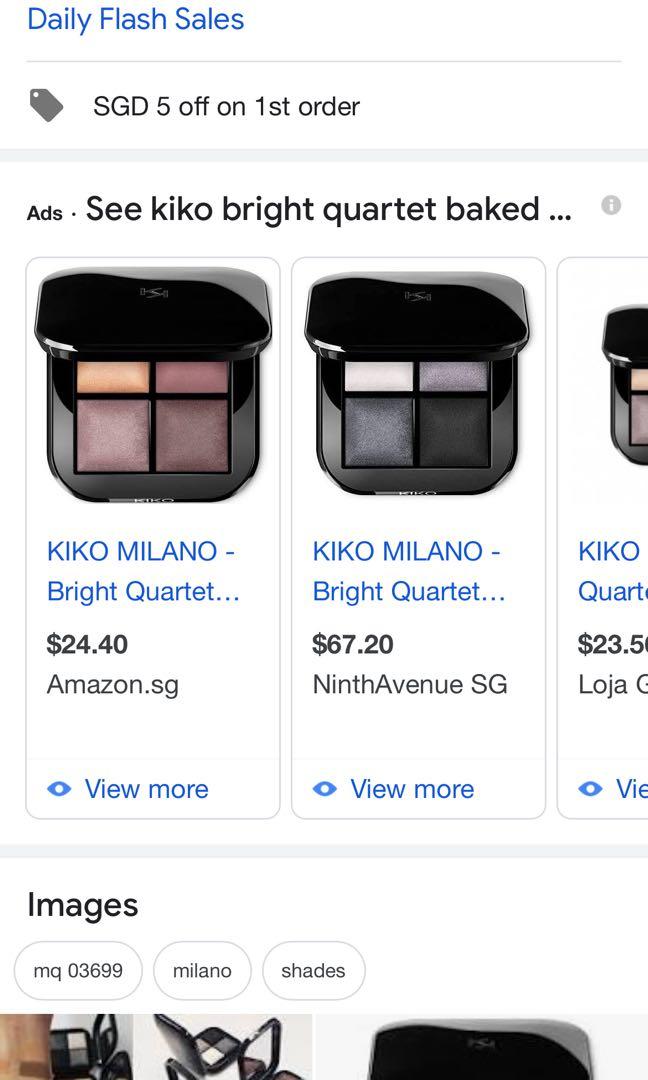 Kiko Milano bright quartet baked eyeshadow palette, Beauty & Personal