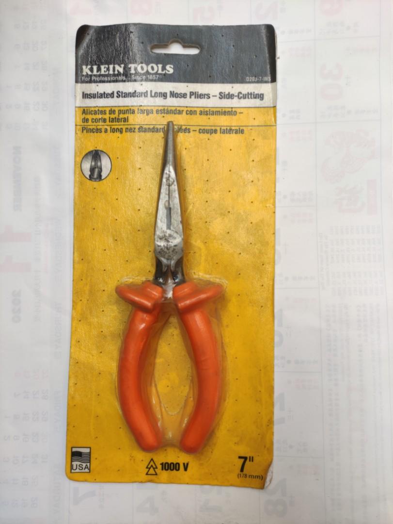 Klein Tools Insulated Long Pliers (Category: Construction Tools & Equipment) located in Caloocan City. Submitted by dianethriftstore (Listing ID 1074737721, Image 1). Description: Individually tested to exceed the IEC 60900 and ASTM F1505 standards, for insulated tools, and clearly marked with the official 1000-volt rating symbol Two layers of insulation provide protection against electric shock Thick, exceptionally tough, high-dielectric white i