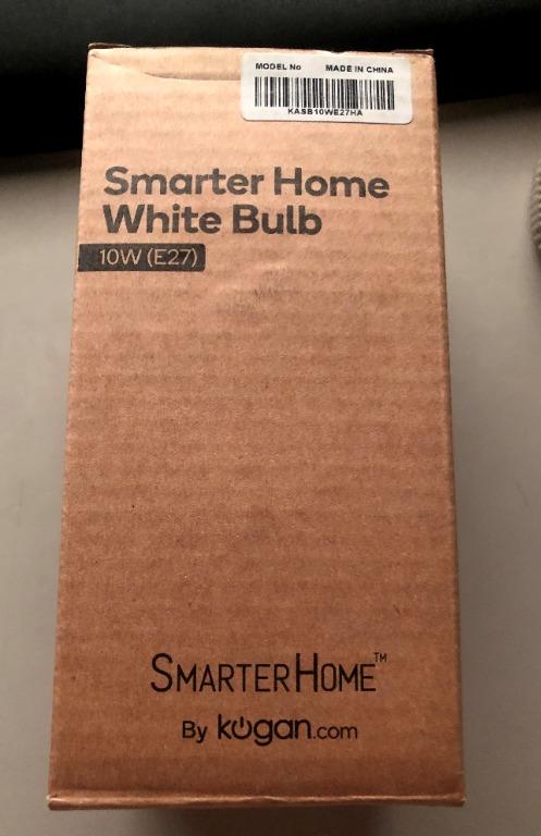 KOGAN 10W WHITE SMART BULB (Category: Lighting) located in Quezon City. Submitted by outoftheboxph (Listing ID 1074803896, Image 2). Description: Kogan Smarthome 10W White Smart Bulb Model No.: KASB10WE27HA ===== Specifications ===== Bulb Fitting: E27 Colour Model: White/ Warm - Light your room with the perfect ambient white using this LED bulb - Set on/off schedules that automate your lighting to suit your lifestyle - Remotely manage via the fre