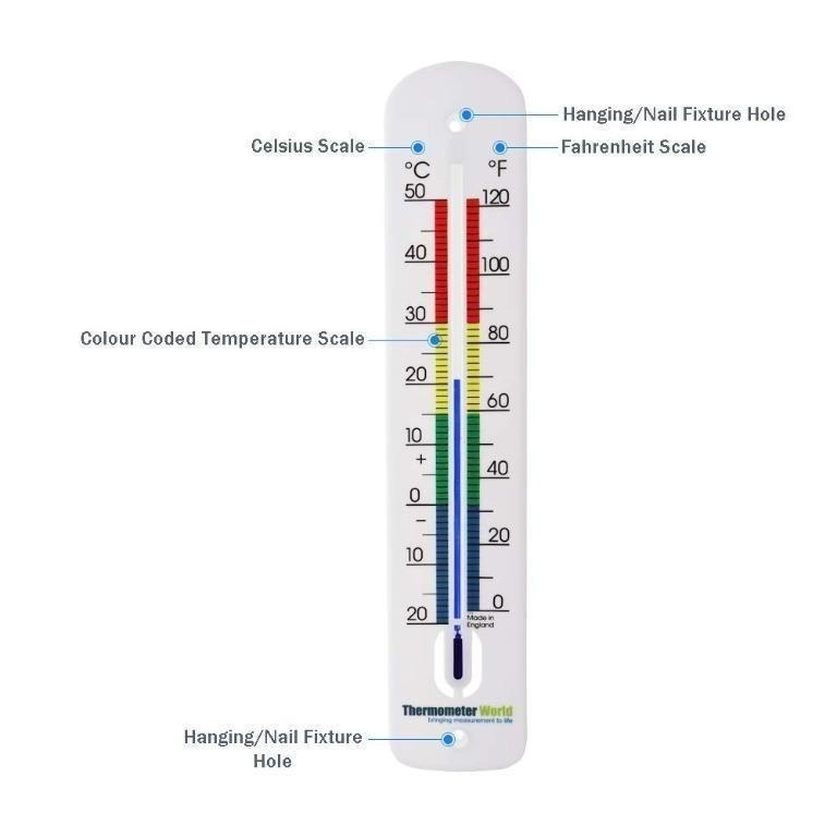Large Outdoor Thermometer 380 mm Long Garden Thermometer Outdoor Made