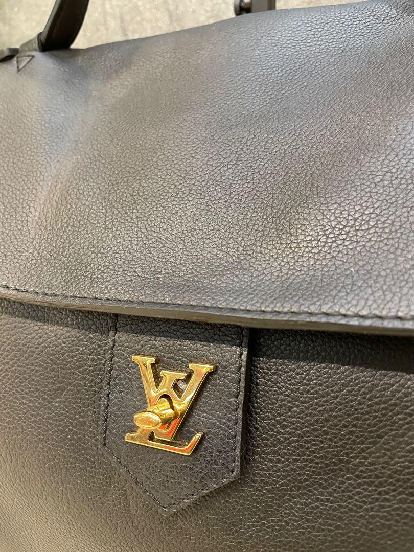 Louis Vuitton M54008 Fine-Grained Calfskin Lockme Noir Calfskin PM Tote Bag GHW