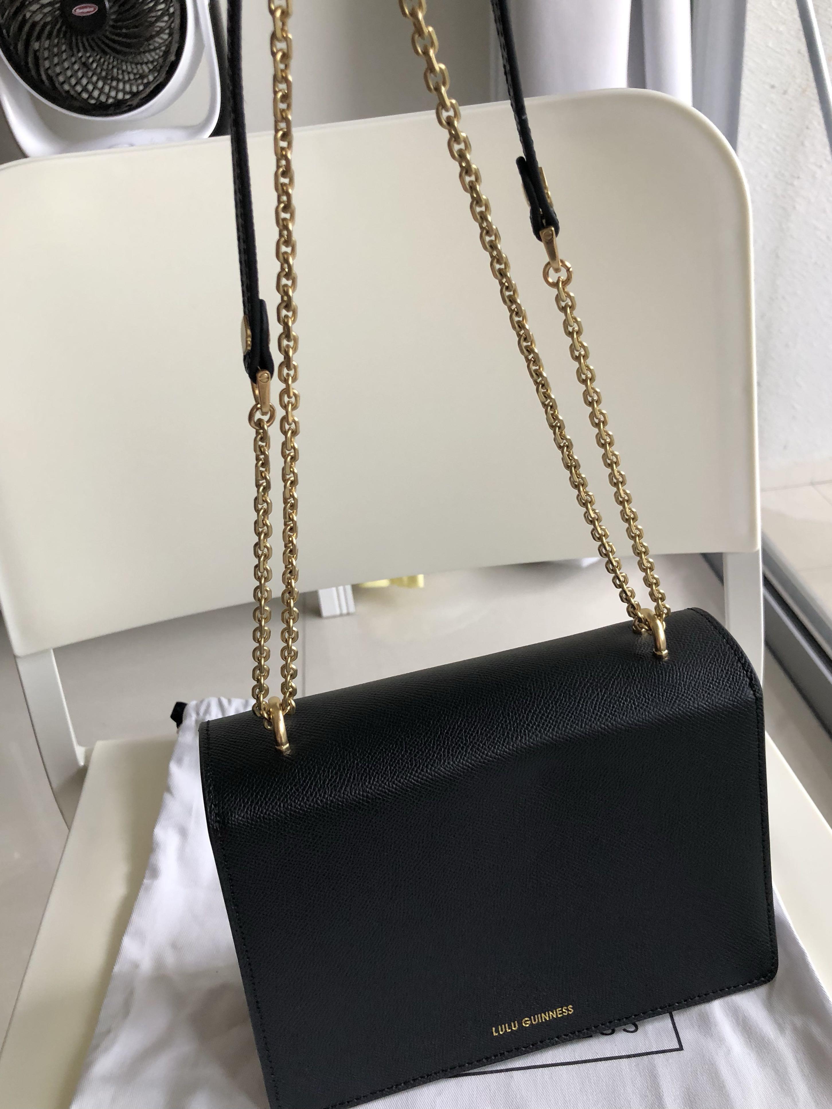 Lulu Guinness Black Leather Poppy Handbag