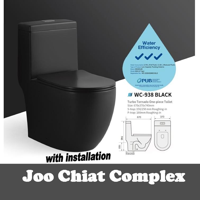 Magnum WC 938 Matt Black Toilet Bowl Delivery Installation